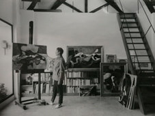 Danièle Perré dans son atelier. 1959.